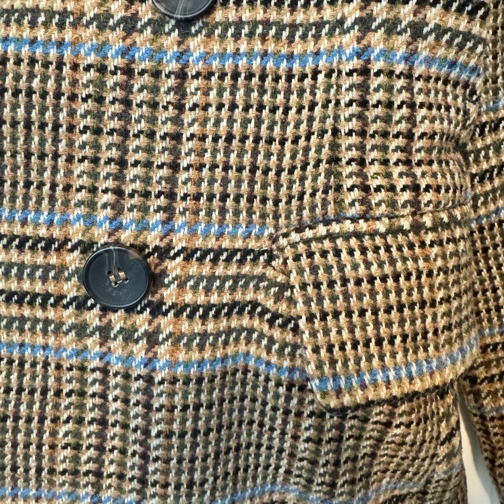 NWT 7 For All Mankind Plaid Double Breasted
Blazer Brown Blue Small Academia - Picture 3 of 9